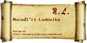 Mocsári Ludovika névjegykártya